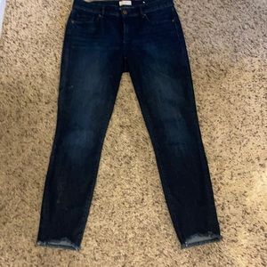 Loft Ankle fringe jeans 6